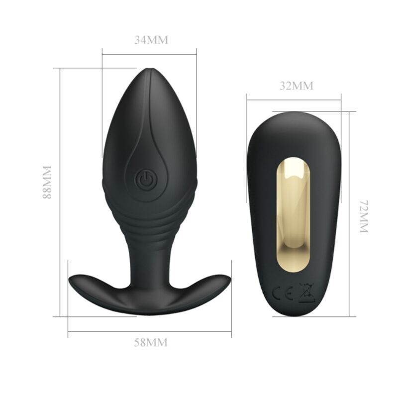 Pretty Love Regina plug anale vibrante nero 12 modi