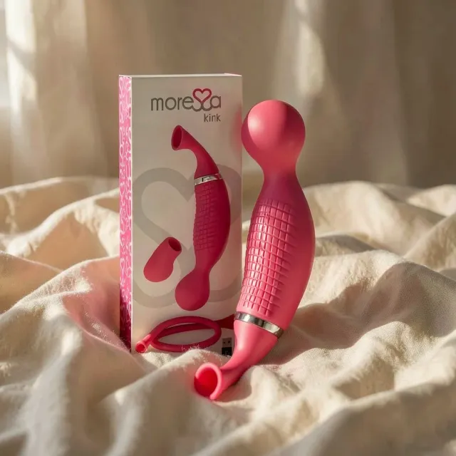 Moressa Kirk vibratore con aspirazione 2 testine