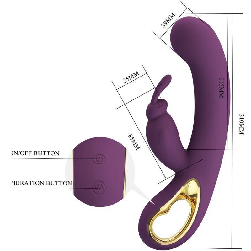 Pretty Love Liam vibratore rabbit viola con app 12 funzioni