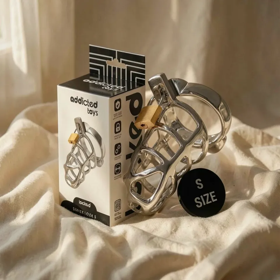 Addicted Toys Locked Silver Lock S gabbia castità metallo