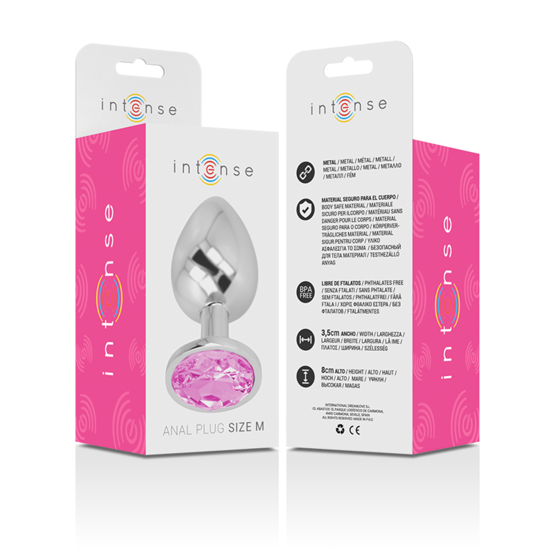 Intense Plug Gioiello Rosa plug anale in metallo M 8 cm