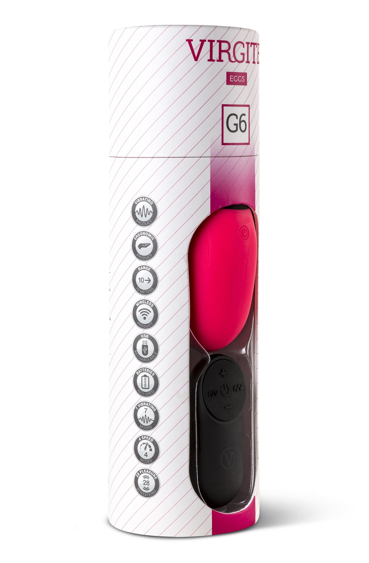 Love Hit by Virgite G6 uovo vibrante ricaricabile rosa silicone