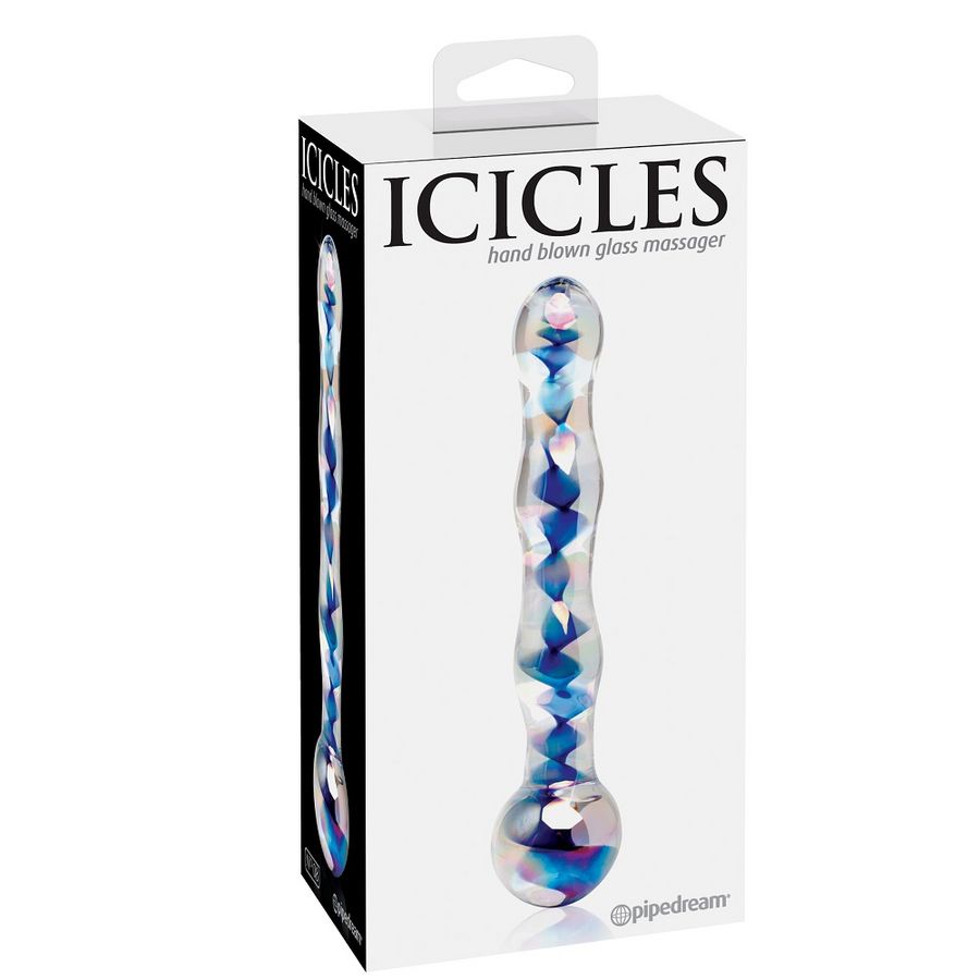 Icicles N. 8 dildo in vetro 17,8 cm diametro crescente