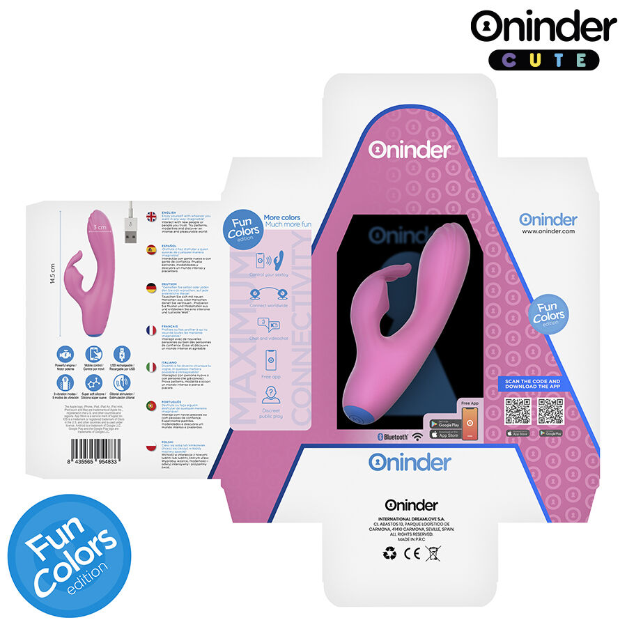Frutille ONINDER Love Bunny rabbit vibratore con app silicone