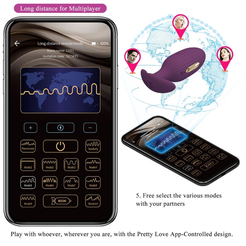 Pretty Love Jefferson plug anale vibrante con app