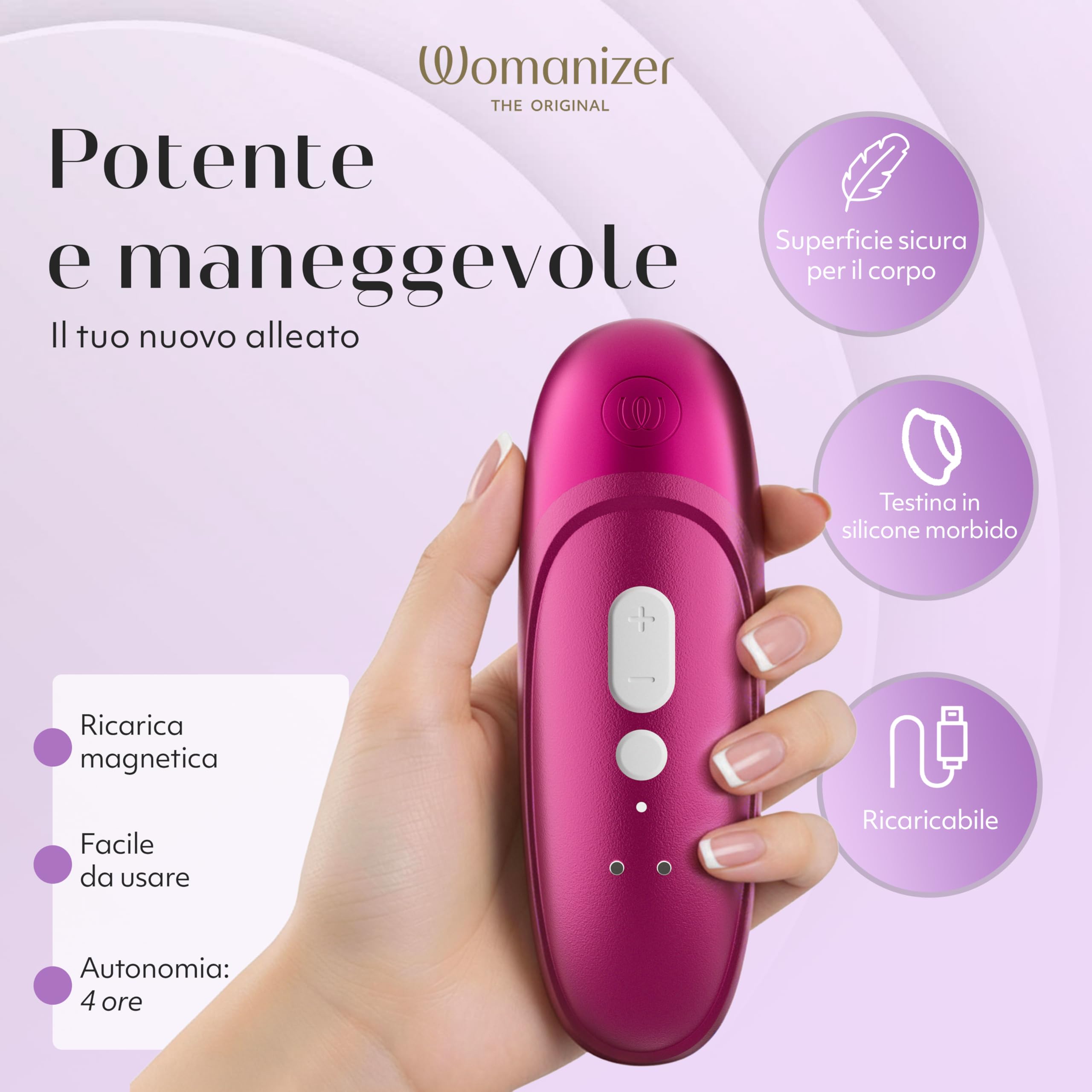Womanizer Pro stimolatore clitorideo rosa 11 intensità