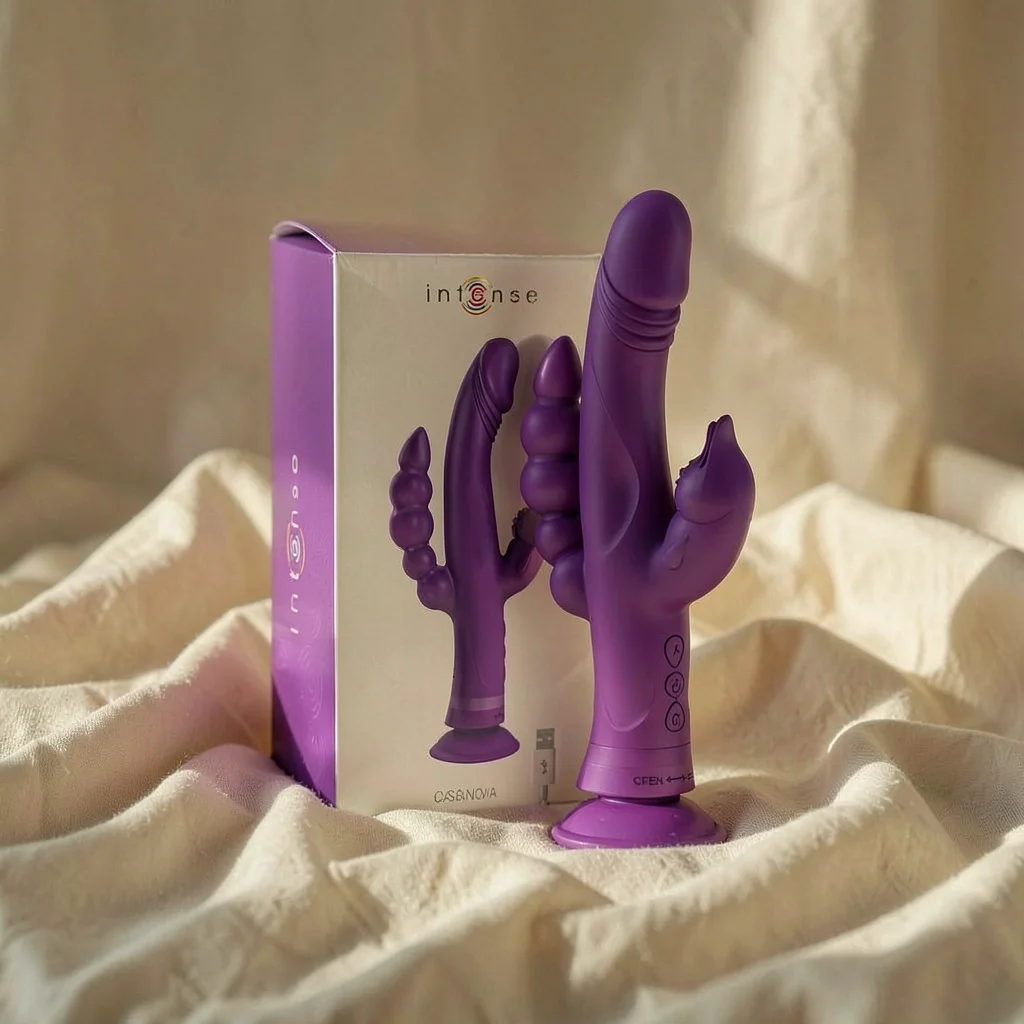 Intense Casanova vibratore 3 motori viola ventosa