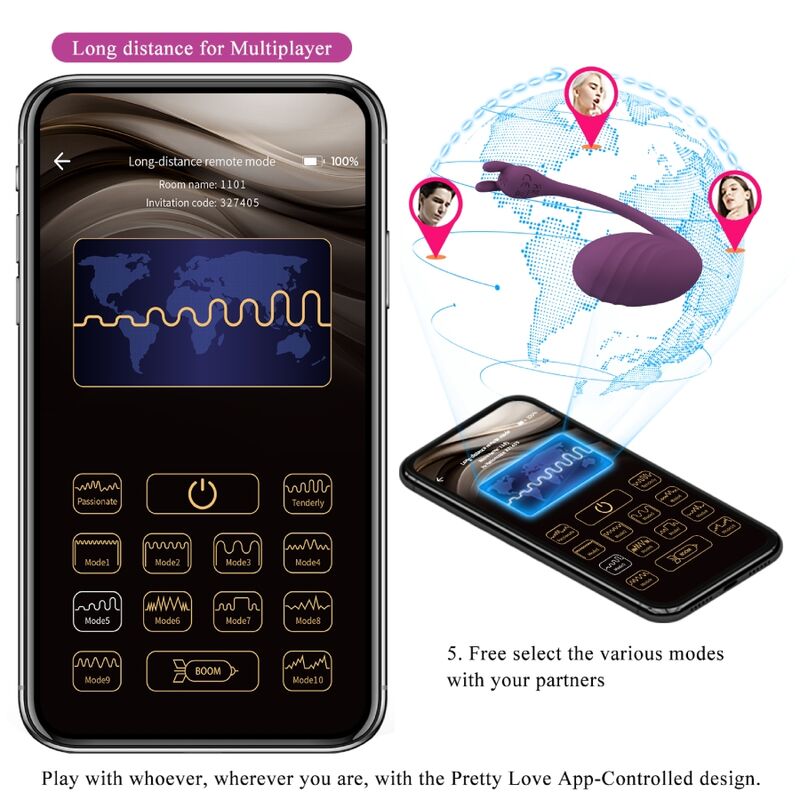 Pretty Love Catalina vibratore indossabile app viola