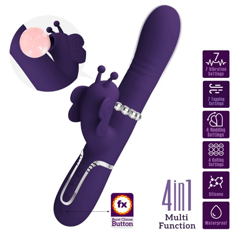 Pretty Love Farfalla 4 in 1 vibratore 4 motori viola