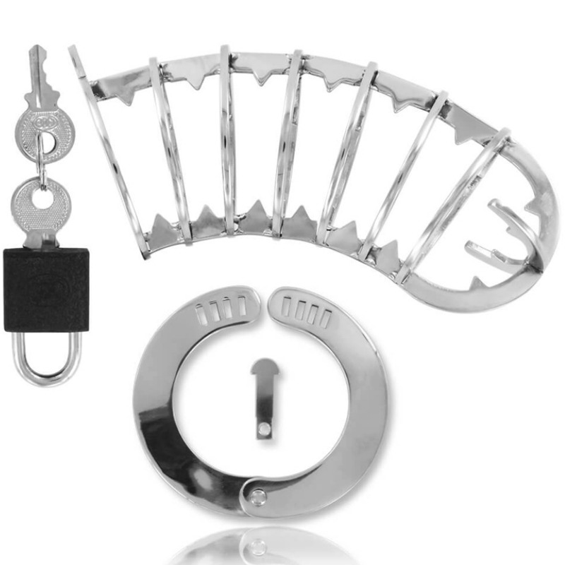 Metal Hard gabbia di castità acciaio 14 cm regolabile