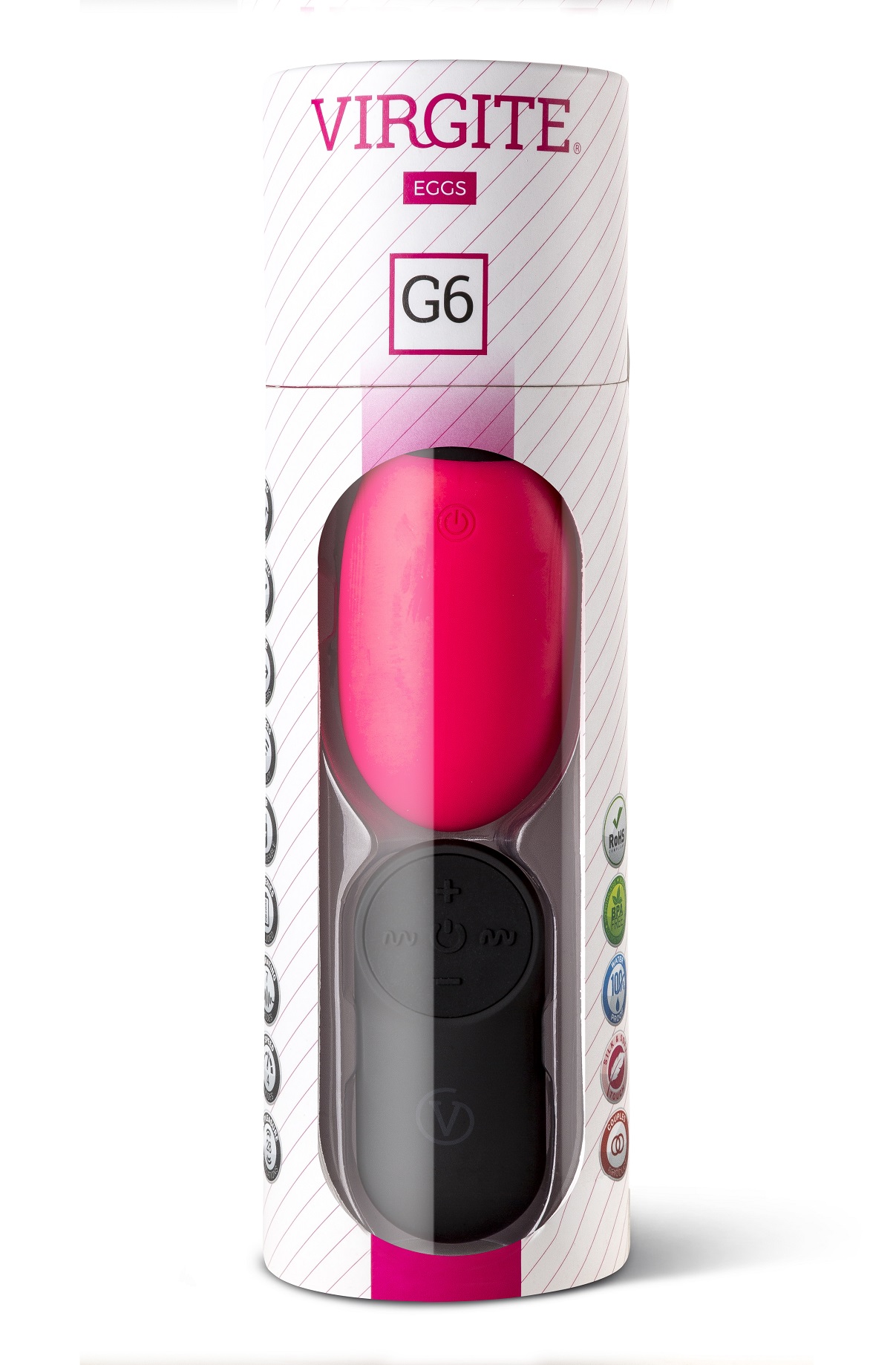Love Hit by Virgite G6 uovo vibrante ricaricabile rosa silicone