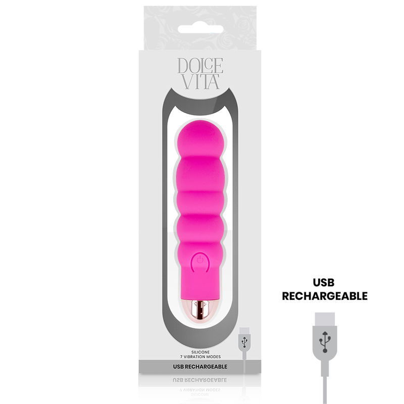 Dolce Vita Sei Rosa Vibratore Rosa 13 cm Silicone