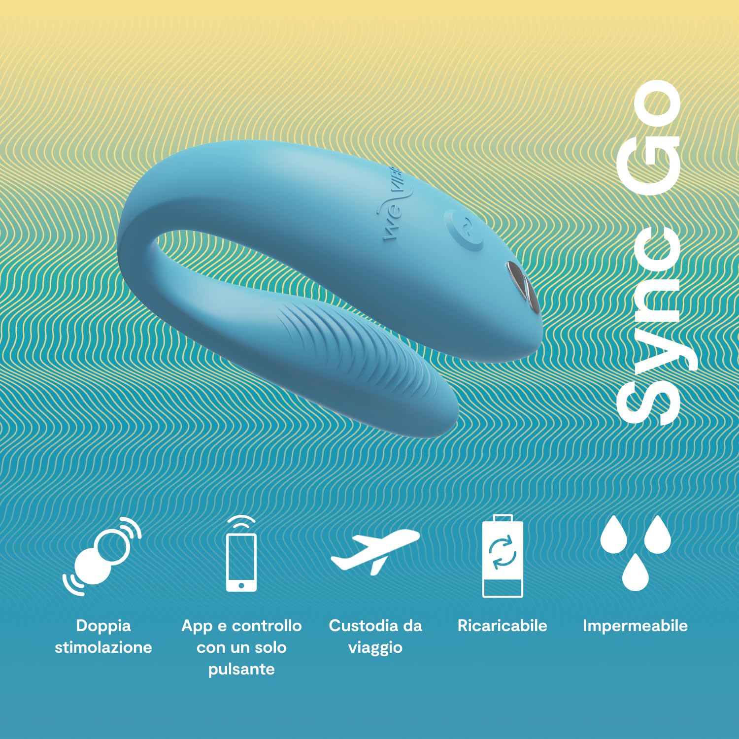 We-Vibe Sync Go vibratore di coppia blu con custodia