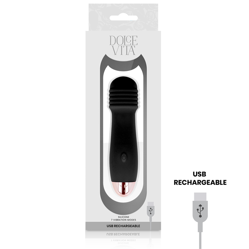 Dolce Vita Tre Nero vibratore nero ricaricabile