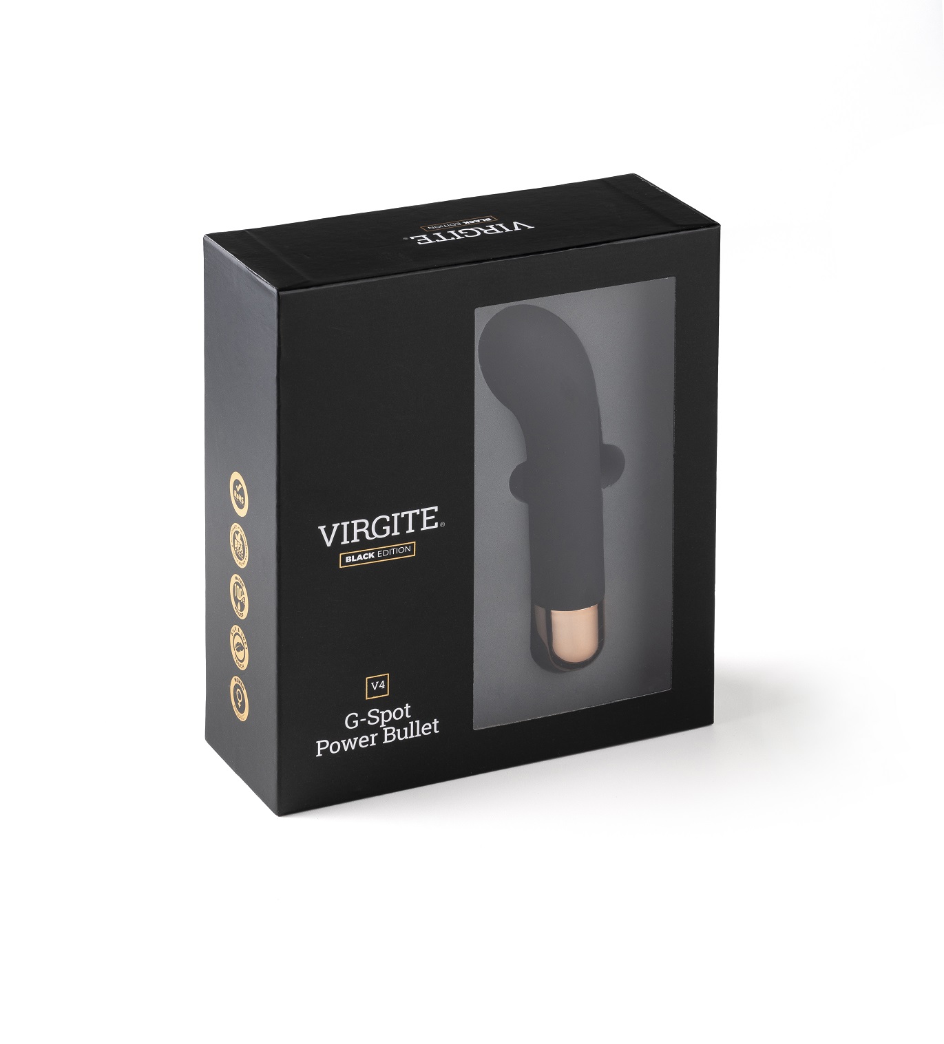 Love Hit by Virgite V4 mini vibratore punto G nero ricaricabile