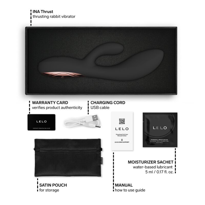 Lelo Ina Thrust vibratore doppia stimolazione nero app