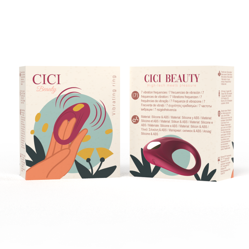 Cici Beauty Ring anello vibrante coppia 7 modi silicone