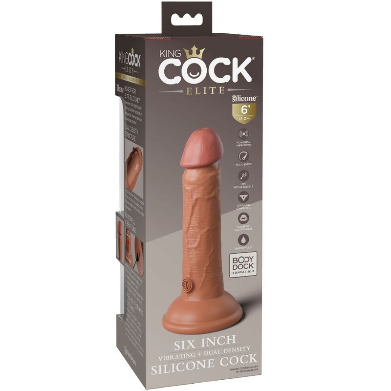 Pipedream King Cock Elite Vibrante 15,2 cm dildo caramel 10 modi