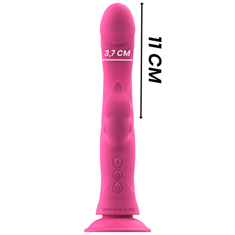 Intense Julio vibratore rabbit rosa con ventosa