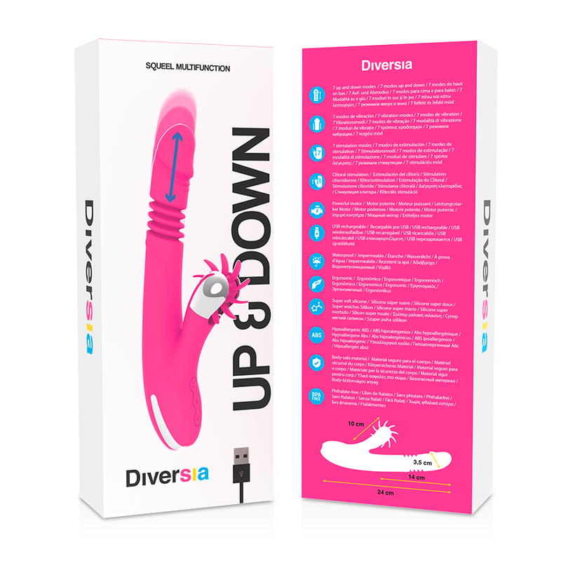 Diversia Bunny Up & Down rabbit vibratore 24 cm silicone