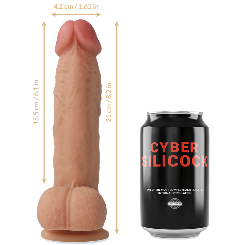 Cybersilicock Saul strap-on silicone 21 cm kit completo