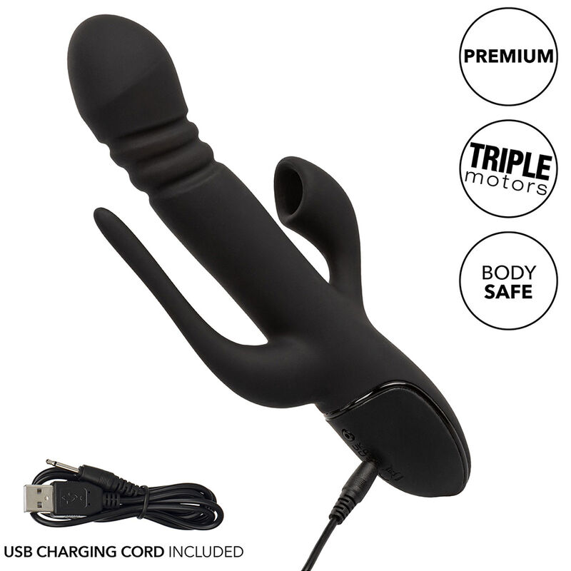 CalExotics Triple Euphoria Nero vibratore spinta suzione
