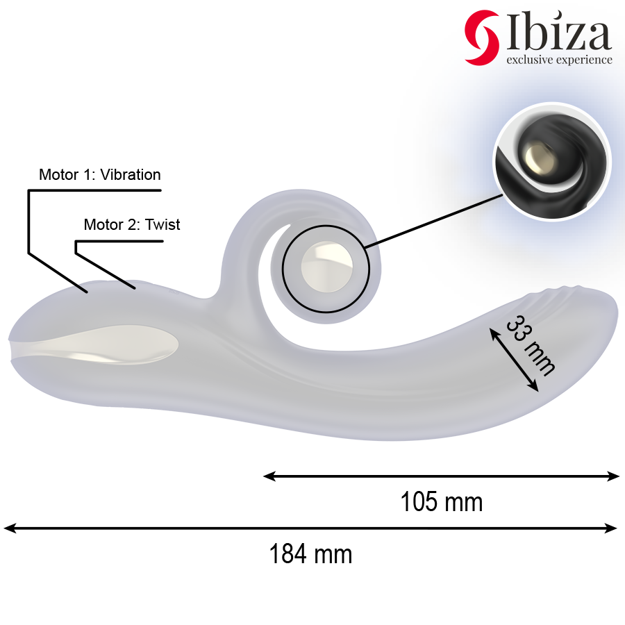 Ibiza Twister vibratore rotante silicone medicale