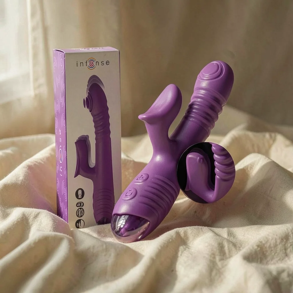 Intense IGGY viola vibratore con stimolatore clitorideo up down