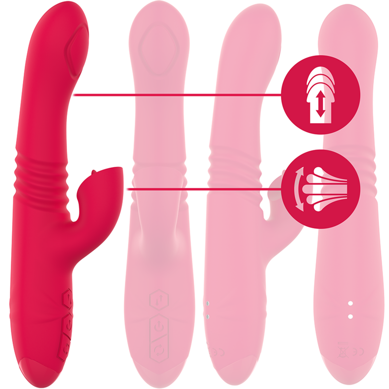Intense Dua vibratore rabbit 3 motori rosso