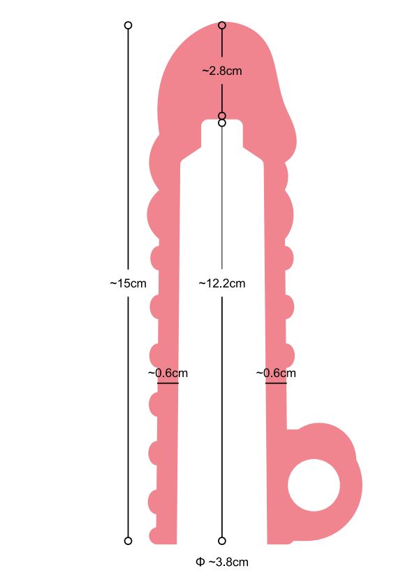Love Hit by Virgite S11 guaina pene trasparente 15,5 cm vibrante