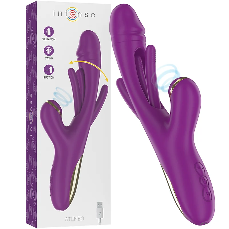 Ateneo Intense vibratore con aspirazione viola