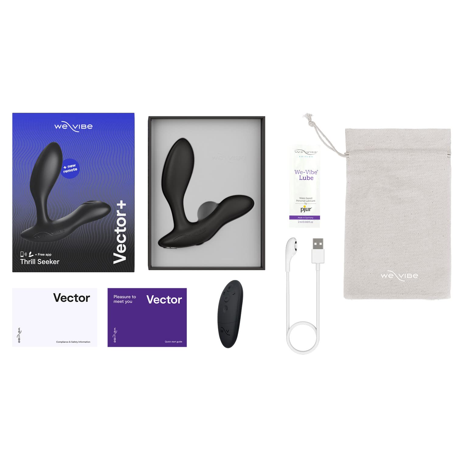 We-Vibe Vector+ vibratore prostatico nero con app