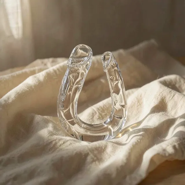 Pipedream King Cock Clear Double Trouble dildo 44 cm traslucido