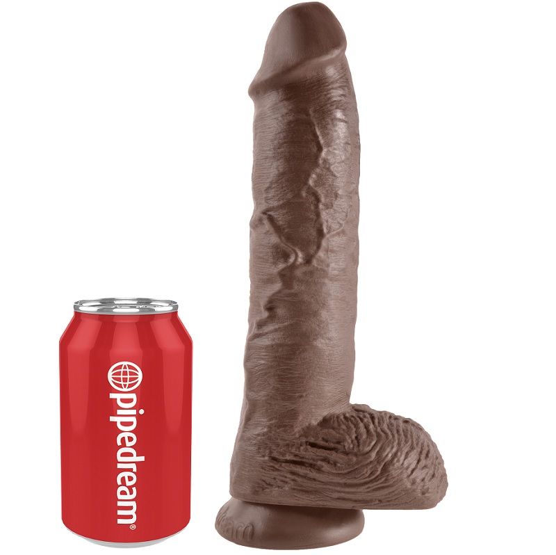 King Cock 25,4 cm dildo realistico marrone con sfere ventosa
