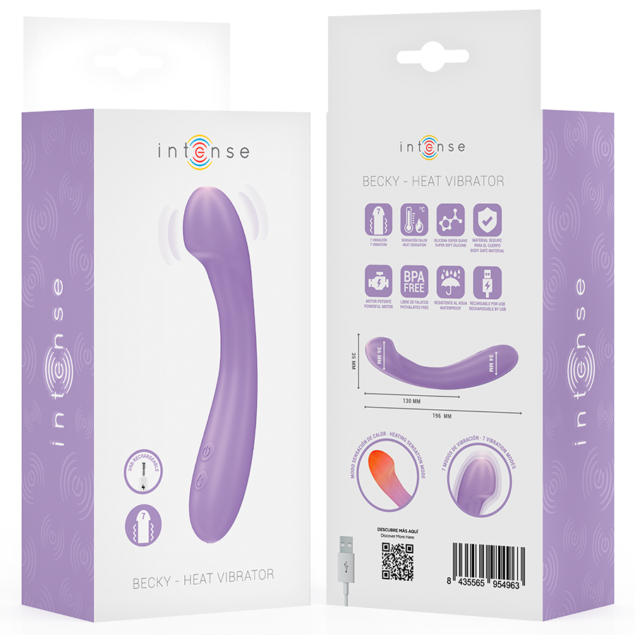 Frutille Becky Viola Intense vibratore riscaldante viola 19 cm