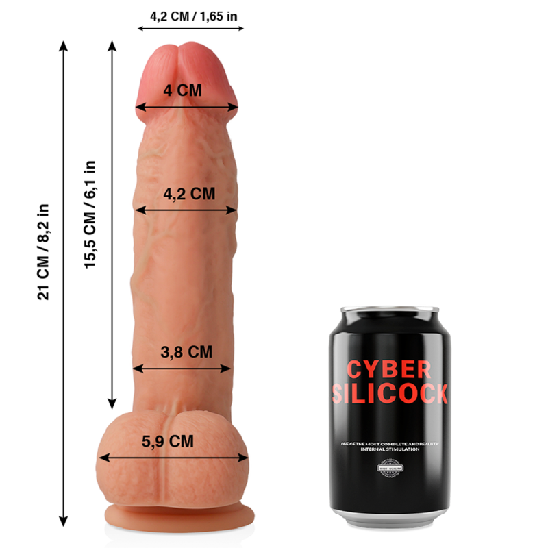 Cybersilicock Saul dildo realistico ventosa 21 cm silicone