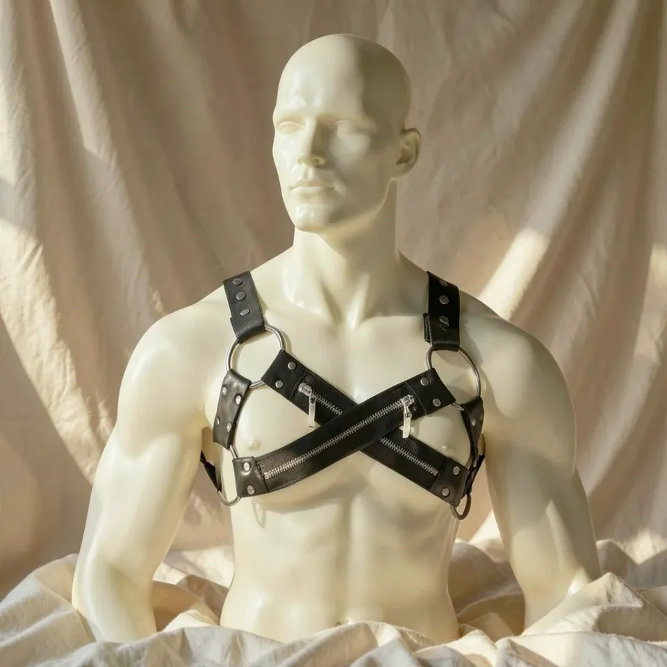 Fetish Submissive Bulldog imbracatura neoprene regolabile