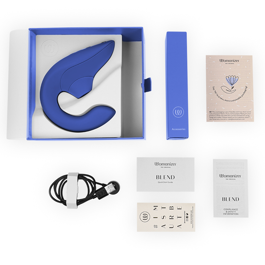 Womanizer Blend Vibrant Blue stimolatore rabbit 2 in 1