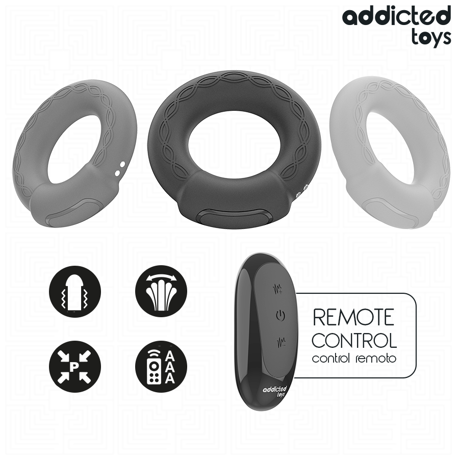 Addicted Toys anello vibrante riscaldante coppia telecomando