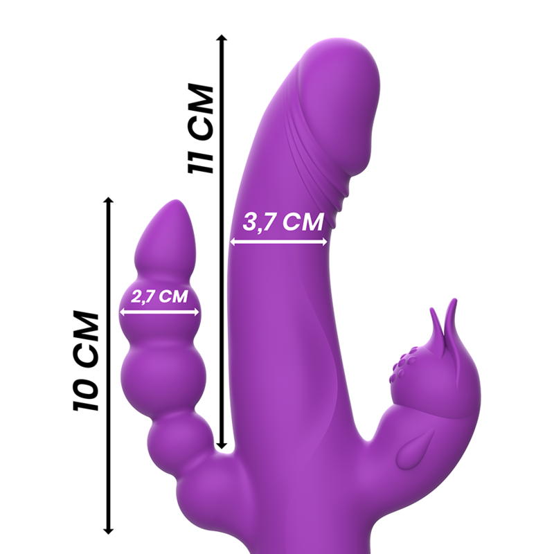 Intense Casanova vibratore 3 motori viola ventosa