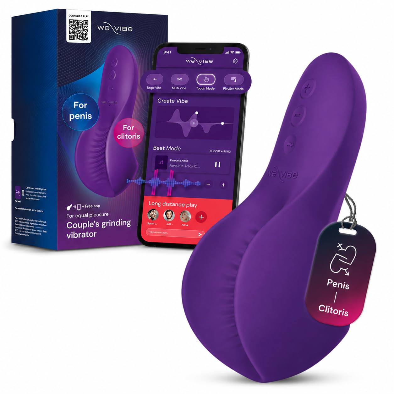 We-Vibe Shared Touch vibratore coppia nero ricaricabile