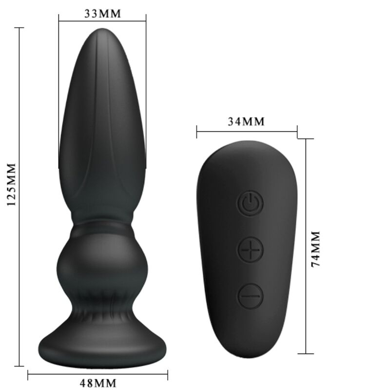 MR Play plug prostatico vibrante telecomando nero