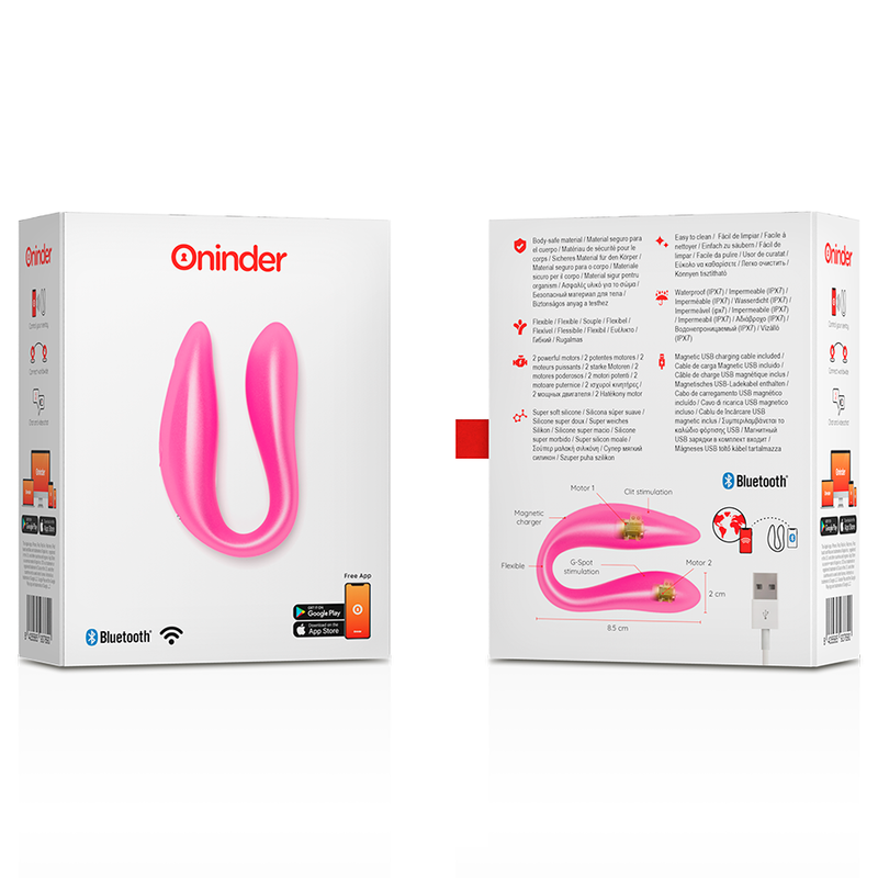 Oninder Double Pleasure vibratore di coppia nero con app