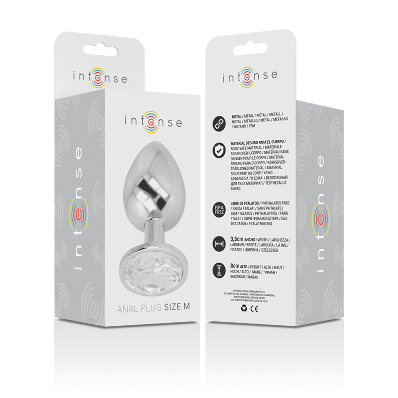 Intense Gioiello Argento M plug anale in metallo 8 cm
