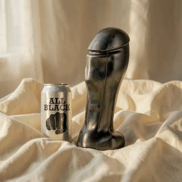 All Black testa larga 22 cm dildo nero 22x8 cm