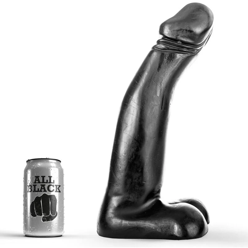 All Black dildo realistico nero 29 cm morbido