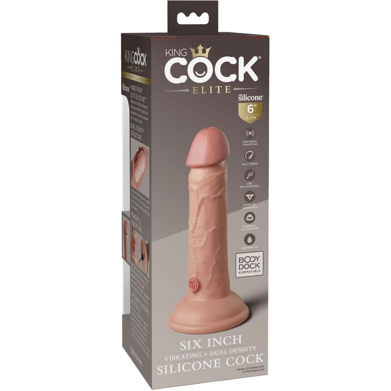 Pipedream King Cock Elite Vibrante 15,2 cm dildo silicone