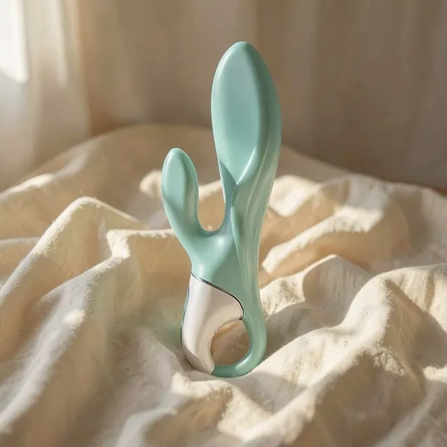 Satisfyer Air Pump Bunny 5+ vibratore rabbit verde gonfiabile