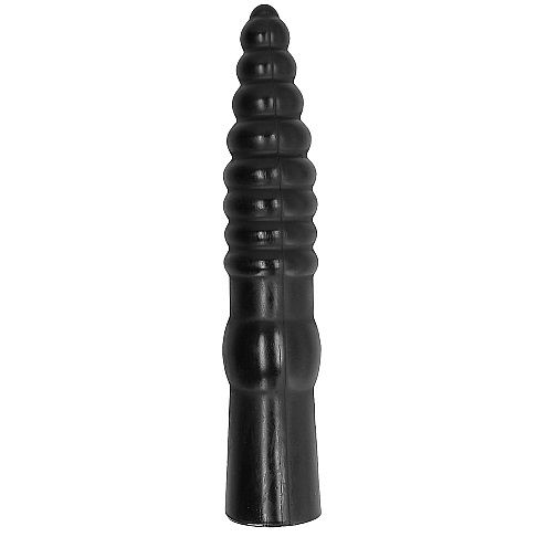 All Black dildo scanalato 33 cm PVC ipoallergenico 6 cm
