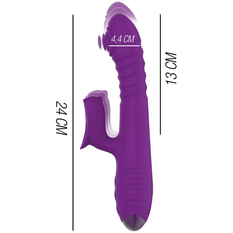 Intense IGGY viola vibratore con stimolatore clitorideo up down